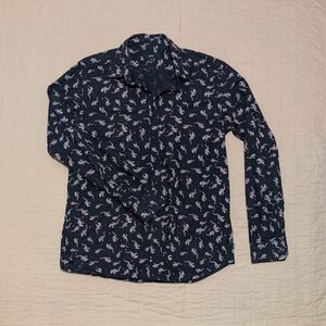 Diesel Dinosaur Print Long Sleeve Button Front Shirt